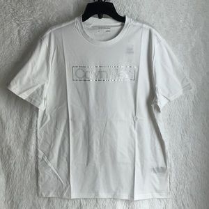 Calvin Klein Jeans Men's Metallic Logo Short-Sleeve T-Shirt, White, Large